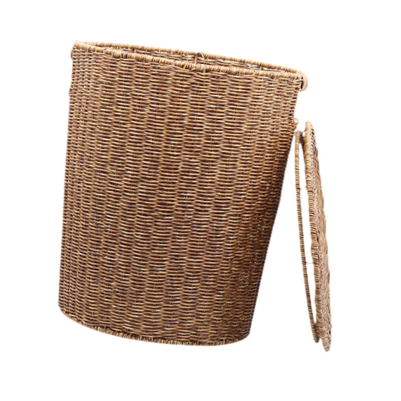 Woven Trash Can Multipurpose Sturdy Waste Basket for Living Room Hotel Study