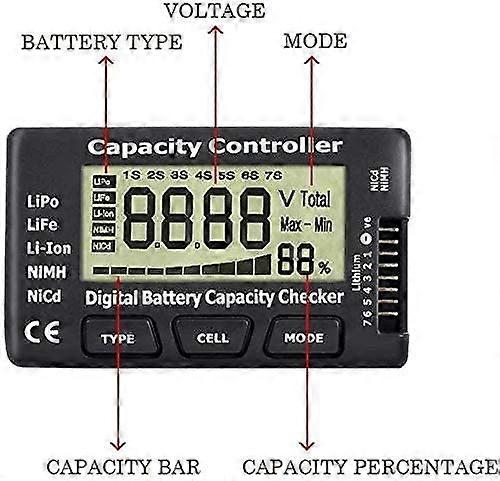 Digital Battery Capacity Tester, Battery Capacity Checker Voltage Tester