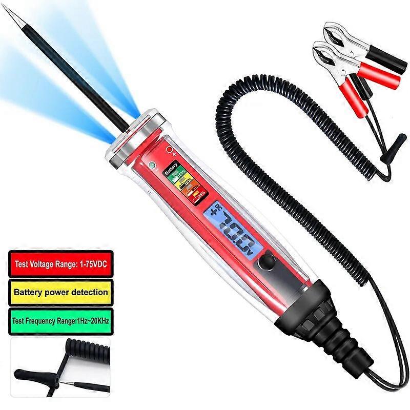 1~75V LED Digital Display Bidirectional Voltage Testing Portable Car Circuit Tester Automotive Maintenance Testing Tool ST1M739