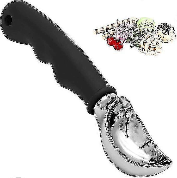 Polished Stainless Steel Ice Cream Scoop With Non-slip Rubber Handle - CHUNC