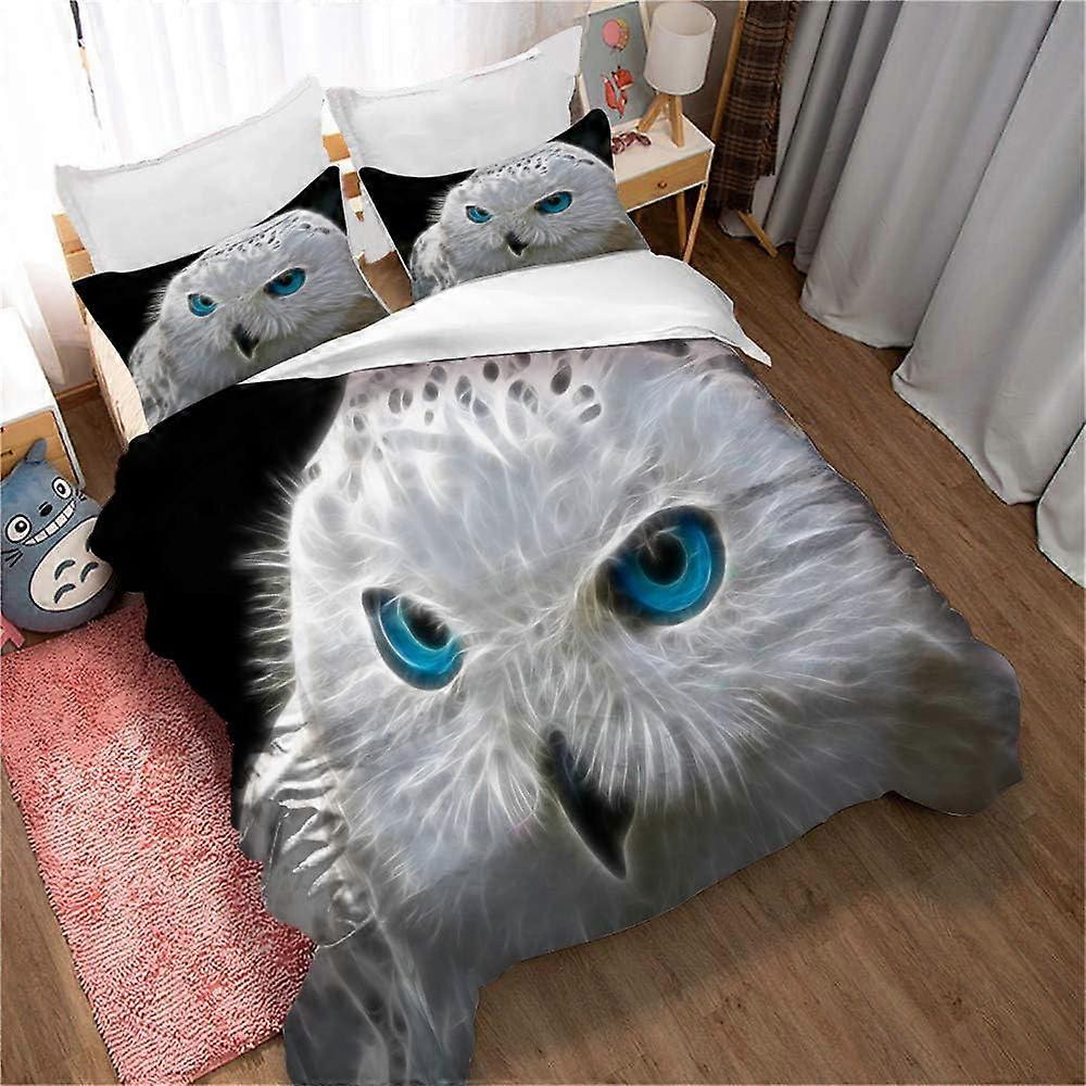 örn, uggla, fågel flanell påslakan täcke set andningsbar bekväm vinter tjock vändbar för sovrum sovsal )