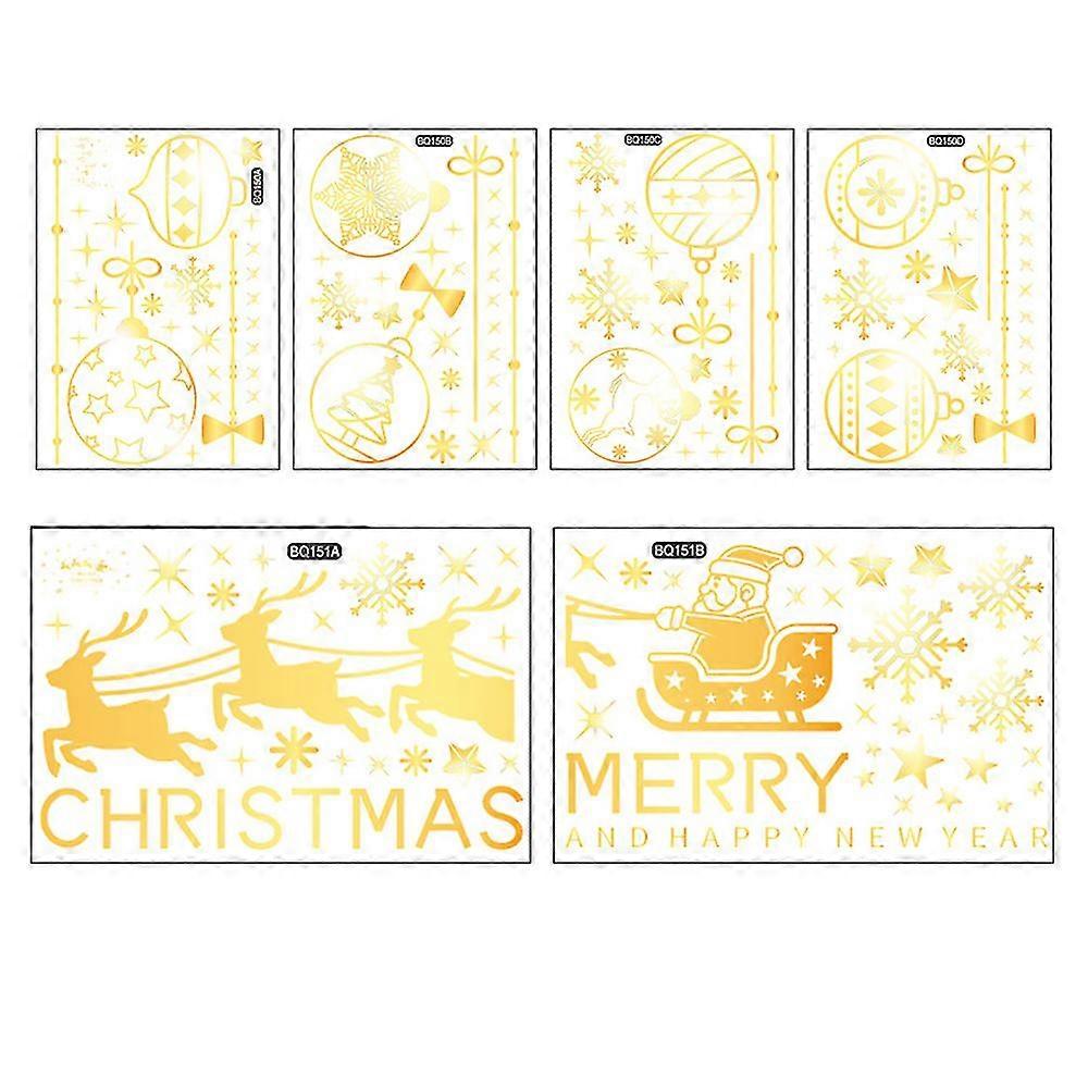 Christmas Window Clings, Reindeer Santa Claus Peeking Window Stickers