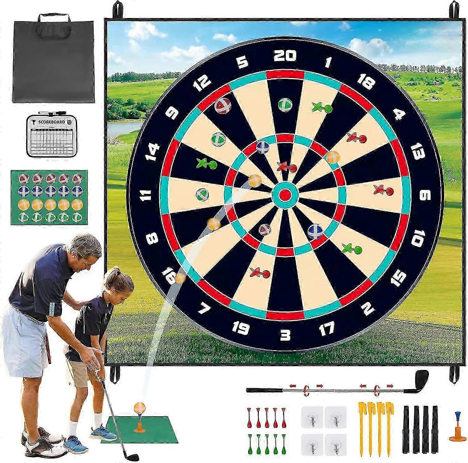 ゴルフチッピングゲームセット、スティッキーゴルフ/ダーツ練習打撃マット屋内屋外子供大人用、100%新品