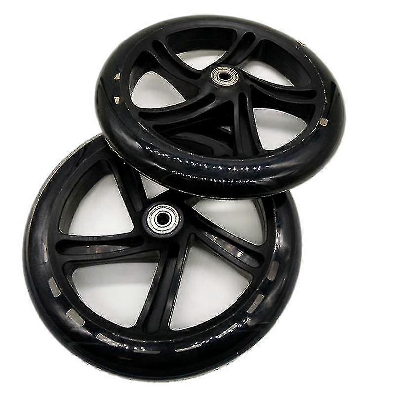 2 Stück Scooter Räder 200mm PU Material Räder, Transparent Schwarz-YuJia
