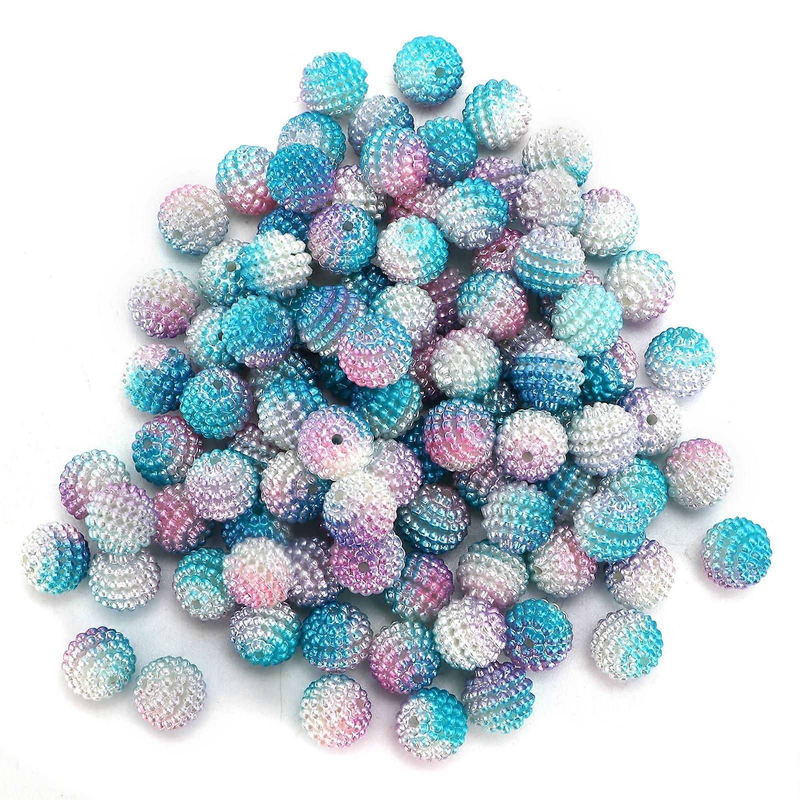 200pcs Perlen Farbe perlmuttfarbene Farbverlauf Lorbeerförmige Blasenperlen mit Loch für DIY-Schmuckherstellung Dekoration #2