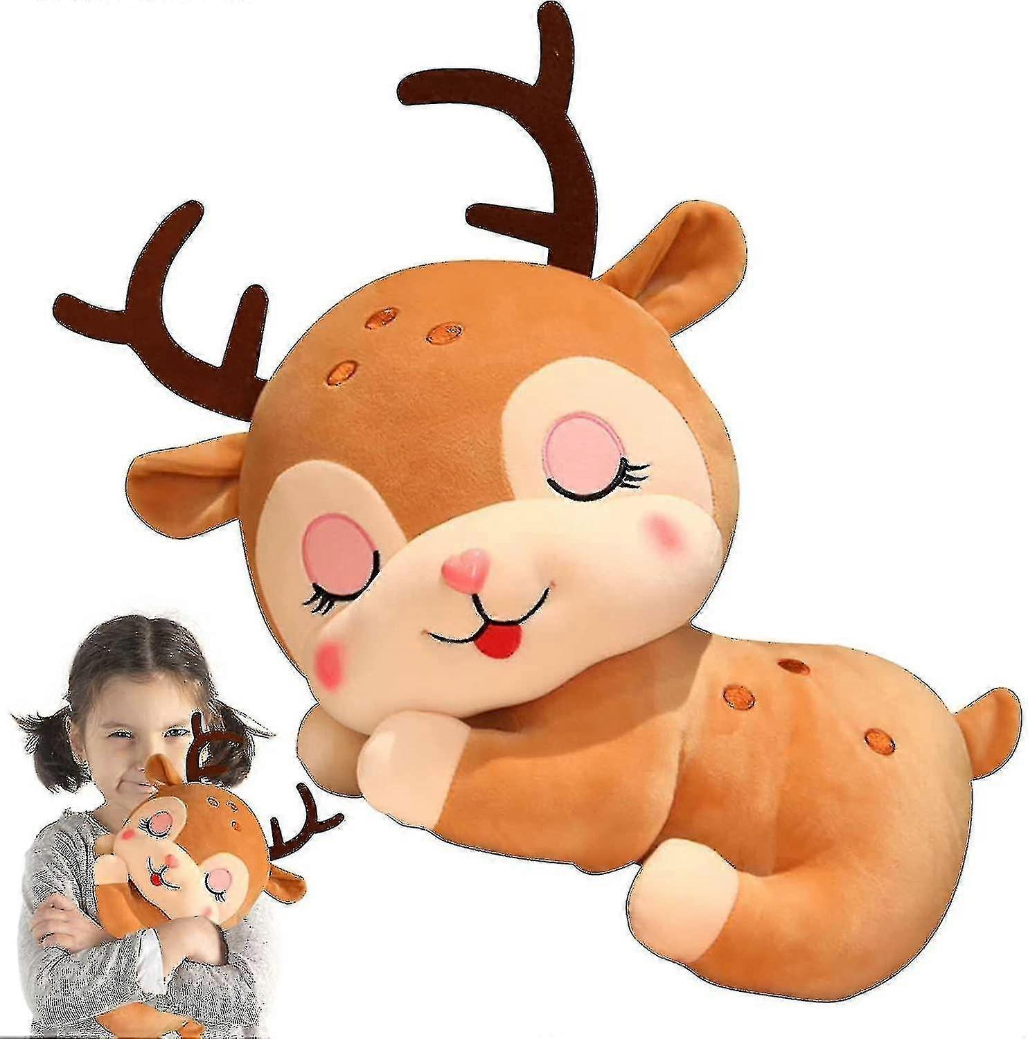 Stuffed Deer Plush Toy Soft Stuffed Animals For Girls Winter Decorations For Kids For Christmas Birthday