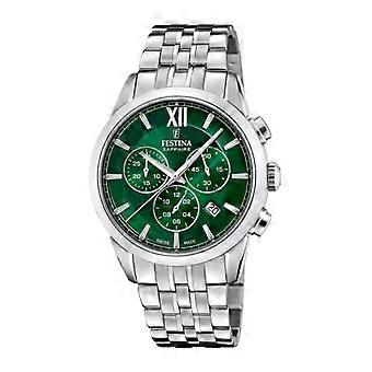 Festina swiss made chrono montre à quartz analogique pour hommes avec bracelet en acier inoxydable F20040/3