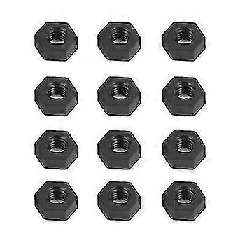 100 Pcs M3 Thread Insert Lock Fixing Screw Nylon Nuts Hexagonal Black