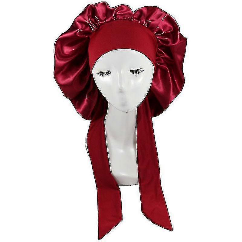 Kravat Bant Gece Kapağı ile Uyku Bonnet için İpek Bone Saten Bone