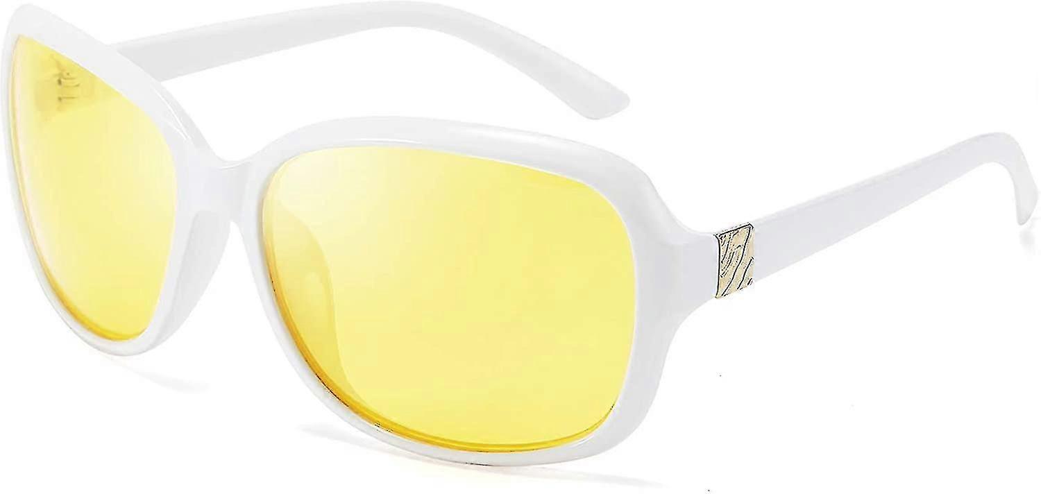 Κλασικά γυναικεία γυαλιά νύχτας που οδηγούν αντιθαμβωτικό περιτύλιγμα γύρω από κίτρινα γυαλιά ηλίου