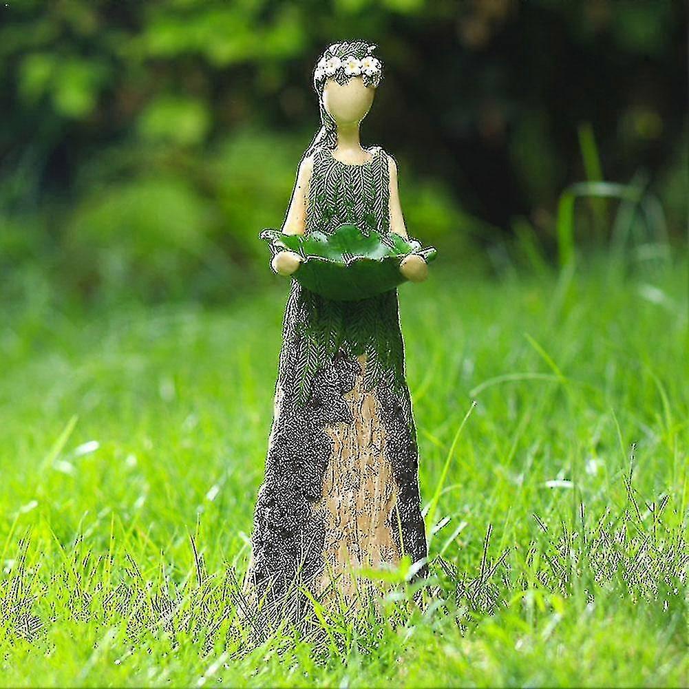 Fairy Statuary Bird Feeder Resin Ornament Feeding House Type Bird Feeder Home Gardening Bird Feeder