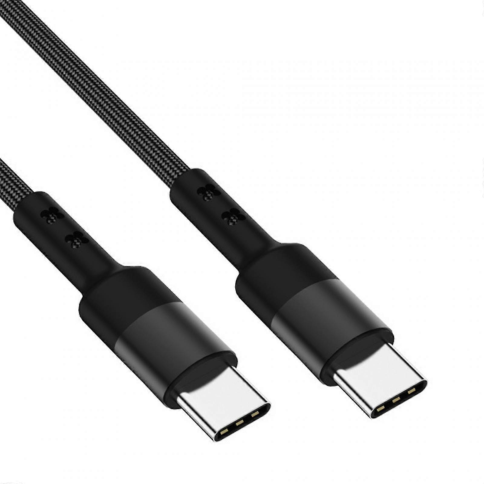 Usb C To Usb C Data Cable 3.8mm Od Durable For Computer Smartphones Notebook 150cm Black