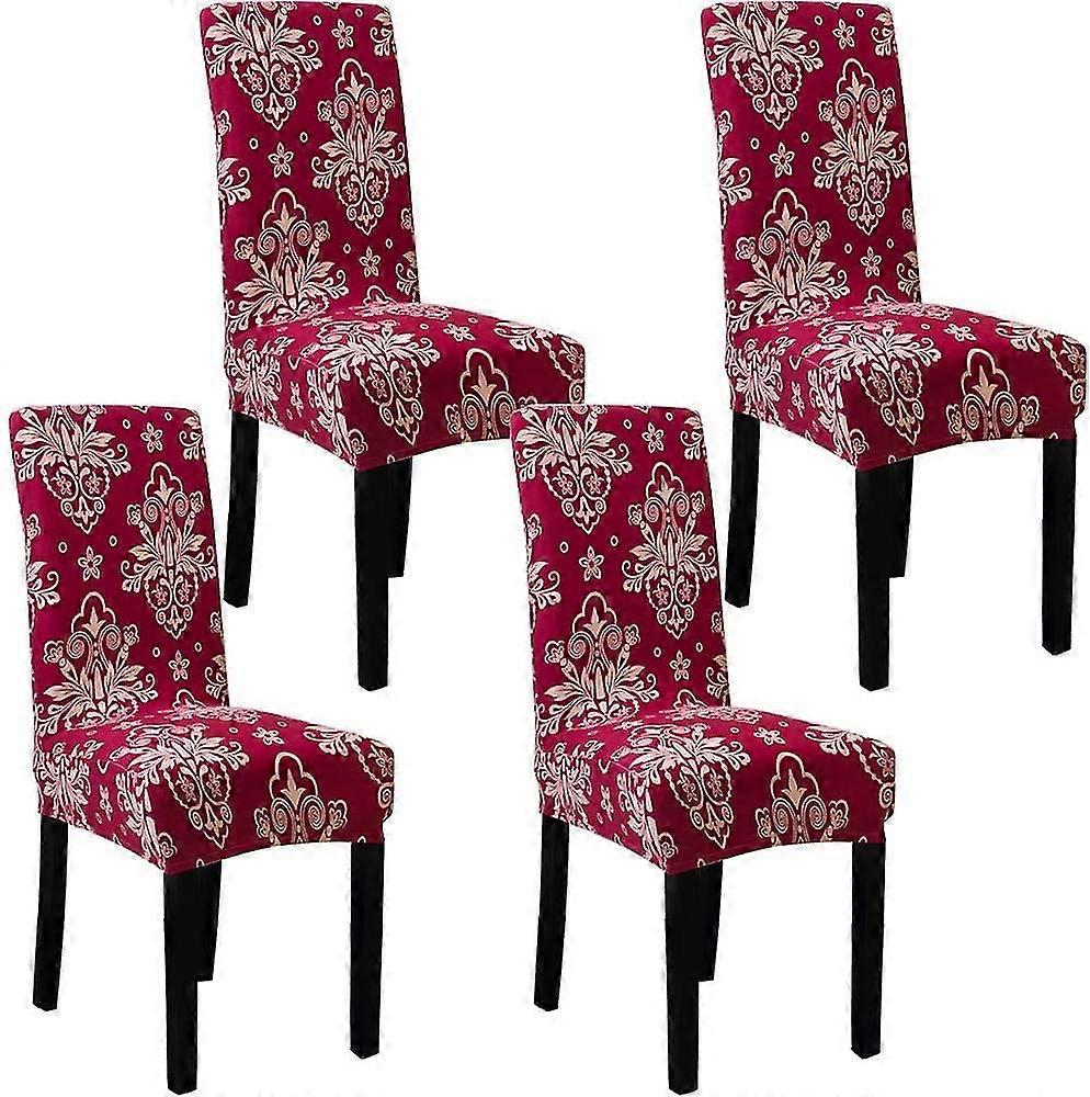 Stretch Printed Dining Chair Slipcovers, 4pack Stretch Removable Washable