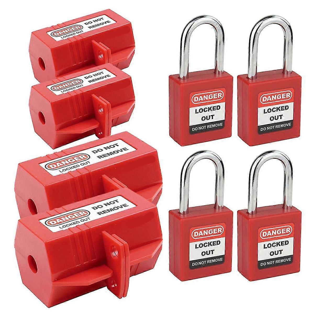 Plug Lock For Lockout Tag Kit, Plug Cord Lock 110 Volt And 220 Volt Power Cord Lock,red Electrical Plug Lock Cover B