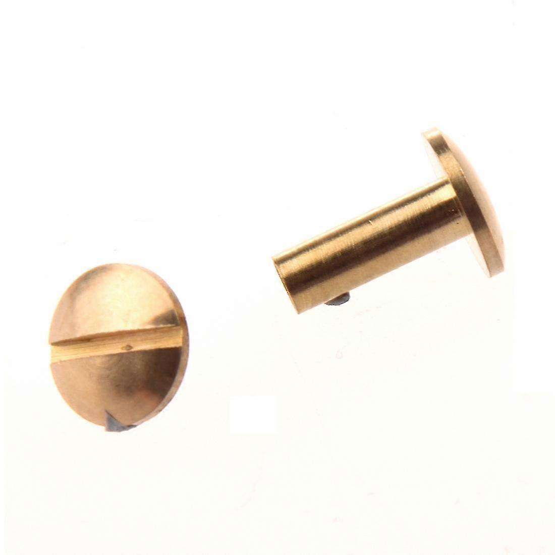 10x Arc Solid Messing Button Stud Skrue Søm Skrue Tilbage Læder Nitte Bælte 12mm