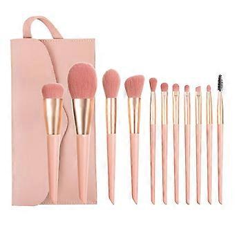 11 stk makeup børste sett pulver børste øyenskygge børste foundation leppe børste etc