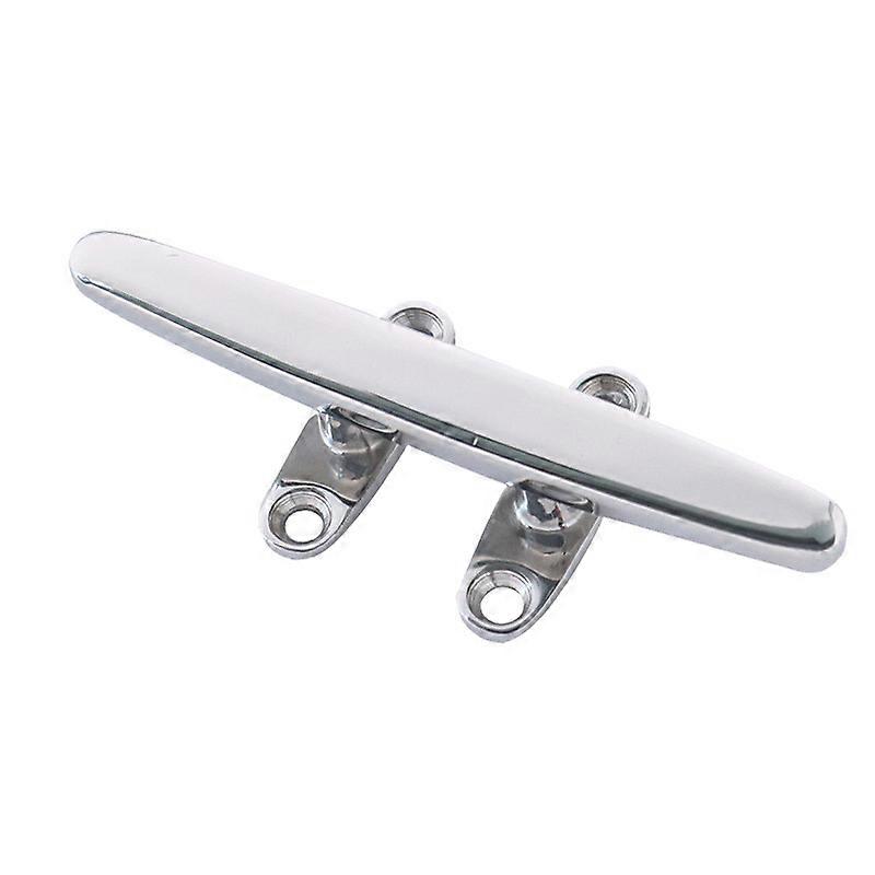 Cleat 150mm, V2A Stainless Steel Mooring Dock, Rope Fixing with 4 Holes for Shade Sail, Sailing Boat