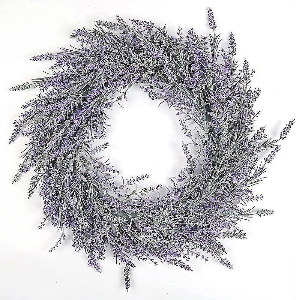 Artificial Flower Wreath Lavender Wreath Front Door Wreath Green Artificial Spring Hanging Wreath For Window Wall Decor 45cm
