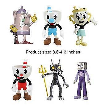カップヘッドマグマンメカップとブロカップアニメフィギュア、6個