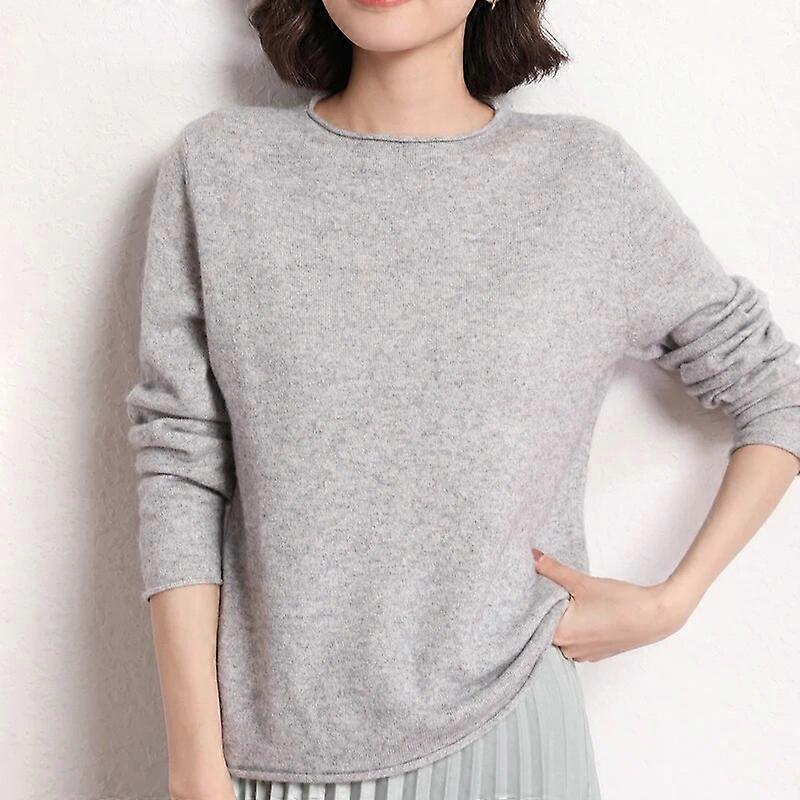 35% Cachemire De Haute Qualité Femmes Chaleur Mode Coréenne Nouveau Automne Et Hiver À Manches Longues Tricoté Col Rond Lâche Pull En Laine