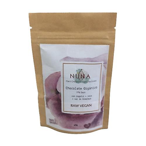 Raw vegan dark chocolate 77% with liquorice and rose 40 g
