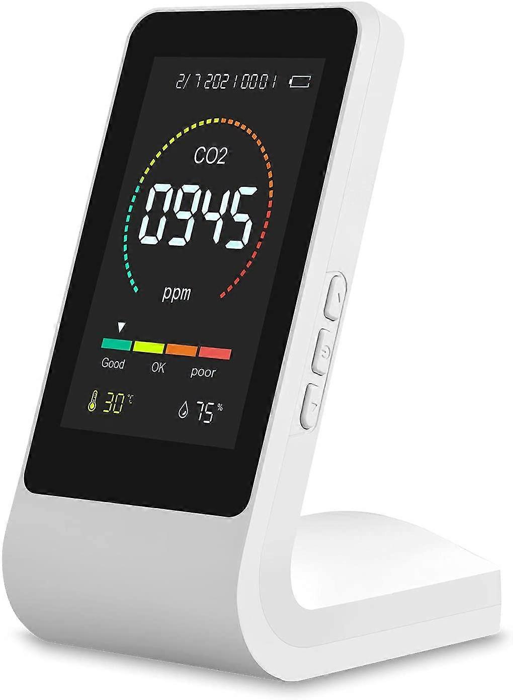 CO2 Detector Carbon Dioxide, Air Quality Detector Air Detector, Air Quality Monitor, Home CO2 Monitor with Temperature and Humidity Sensor