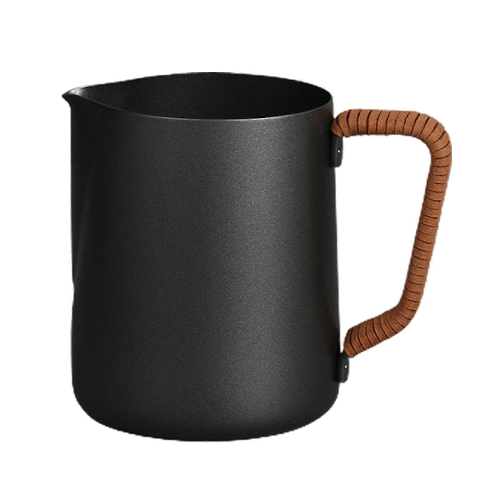 350/600ML Milk Frothing Pitcher Matte Black Dripless Spout Stainless Steel Latte Coffee Cup Milk Coffee Espresso Cappuccino Latte Art Cup Kitchen Tool