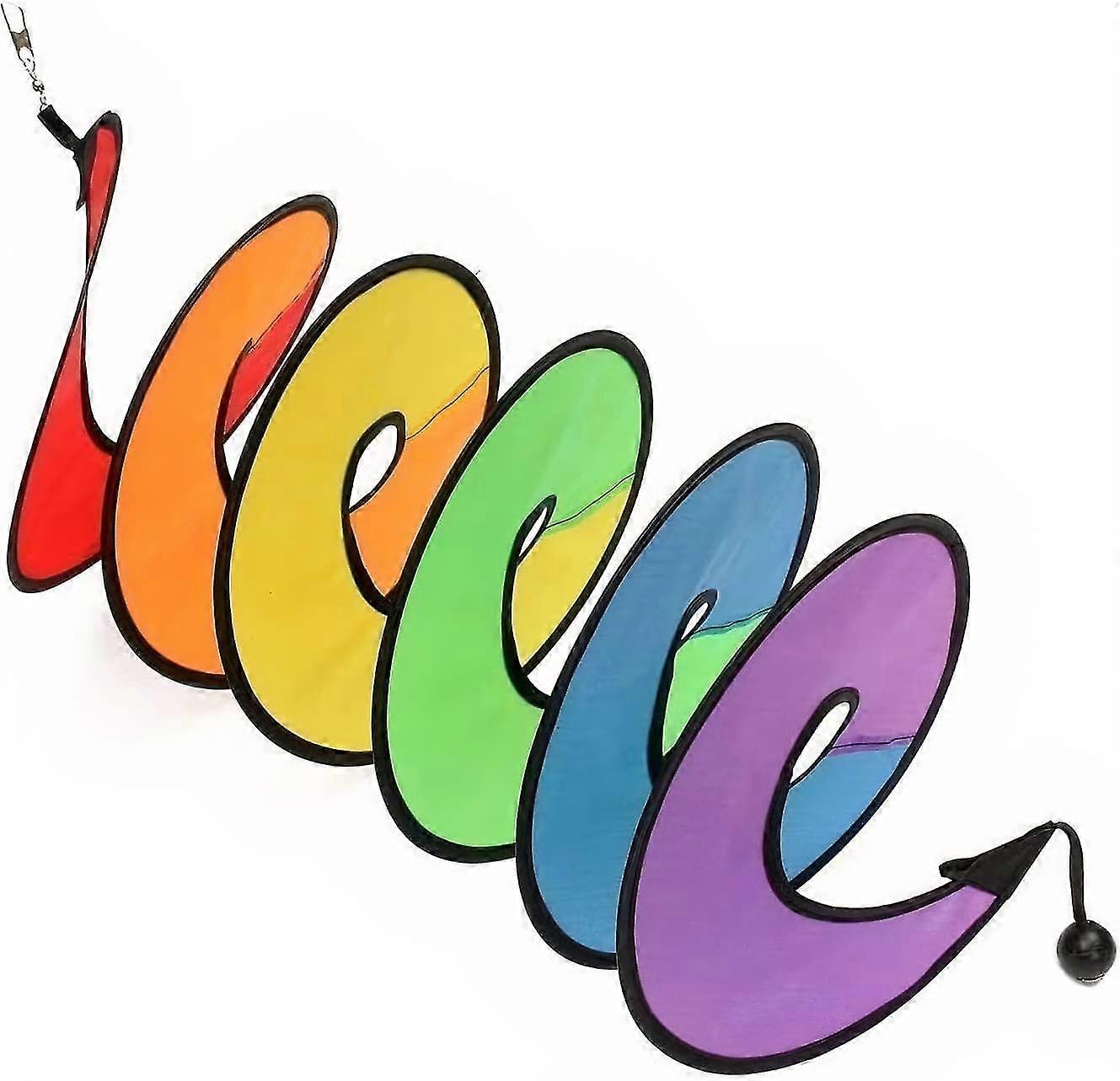 Yard Garden Wind Spinner, Rainbow Curlie Spinner -aqwg