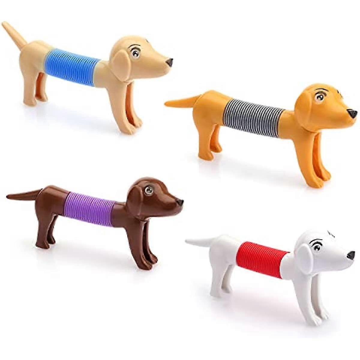 4pcs Animal Pop Tubes, Fidget Sensory Tubes Autism Sensory Toys Mini Pop Tubes Fidget Toy For Kids Toddler Party Favors, Fun Toys For Kids