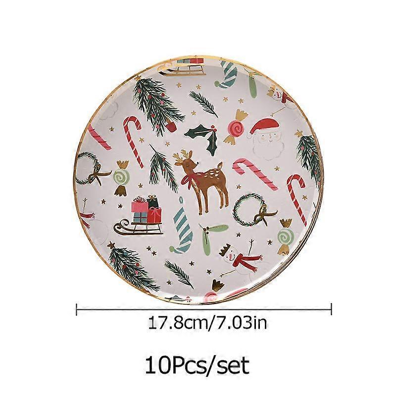 10pcs/Pack Ornament Home Theme Party Tableware Cartoon Pattern Dessert Cake Decorative