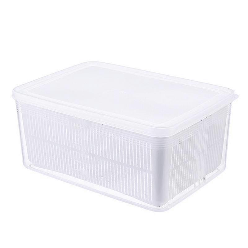 Refrigerator Vegetable Crisper Rectangular Fruit Storage Box1set-white