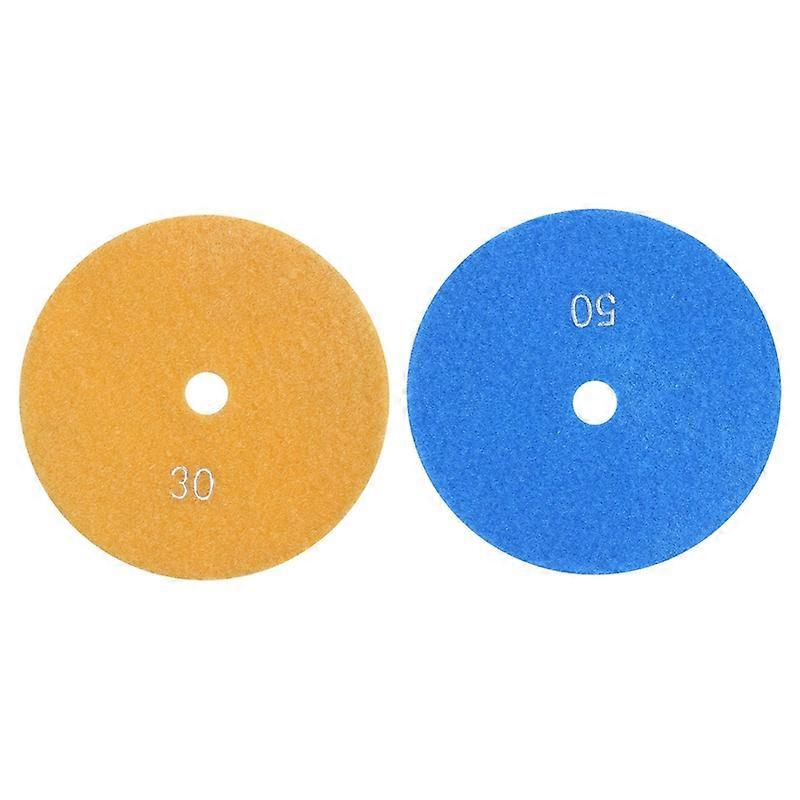 2 Pcs 5 polegadas 125mm Wet Diamond Polishing Pads granito de mármore, Grits 50 & Grits 30