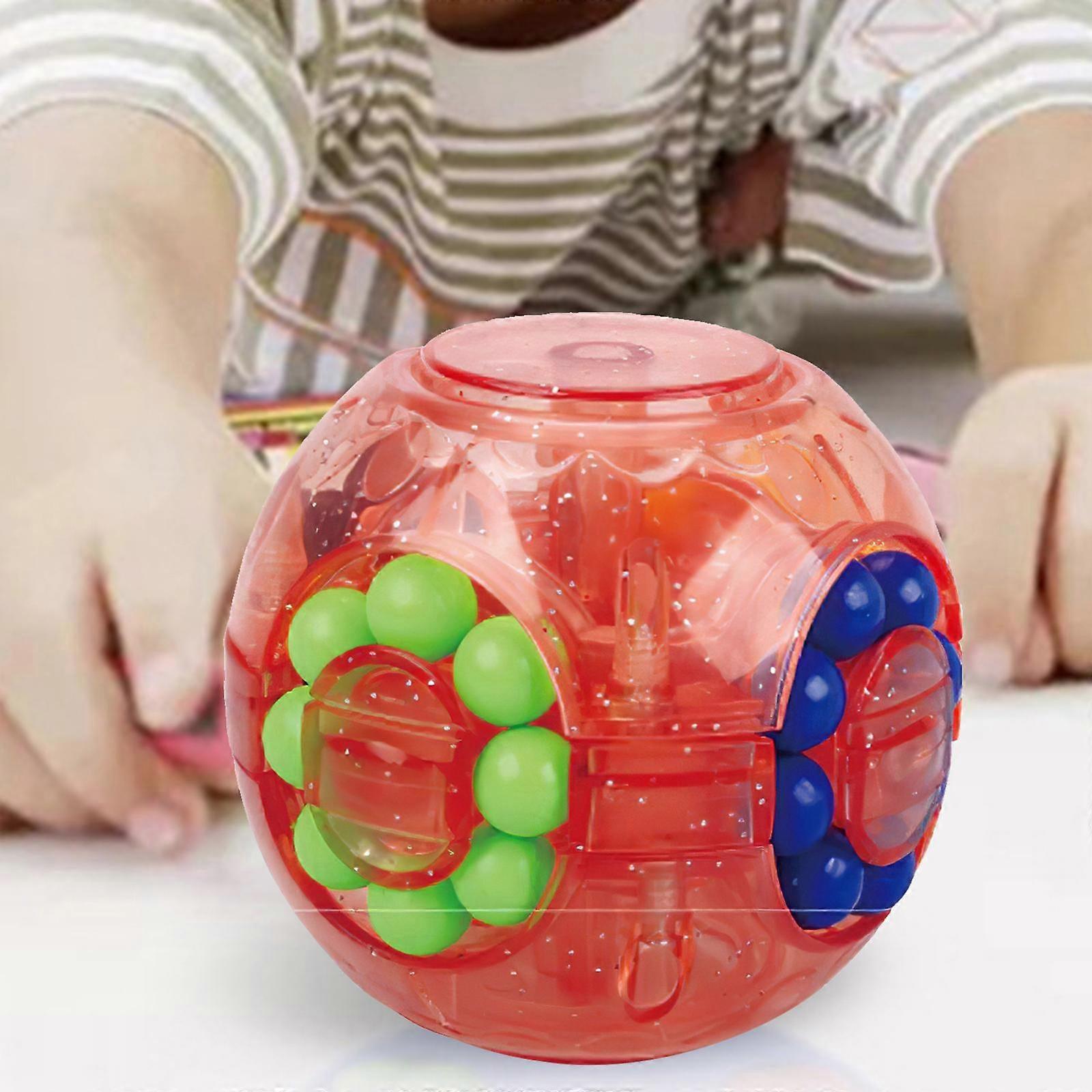 Rotating  Bean Toy, Bean Fingertip Gyroscope Toy Ball,Decompression Toys, Bean IQ Game Toys Improve Children's Thinking Ability - Red
