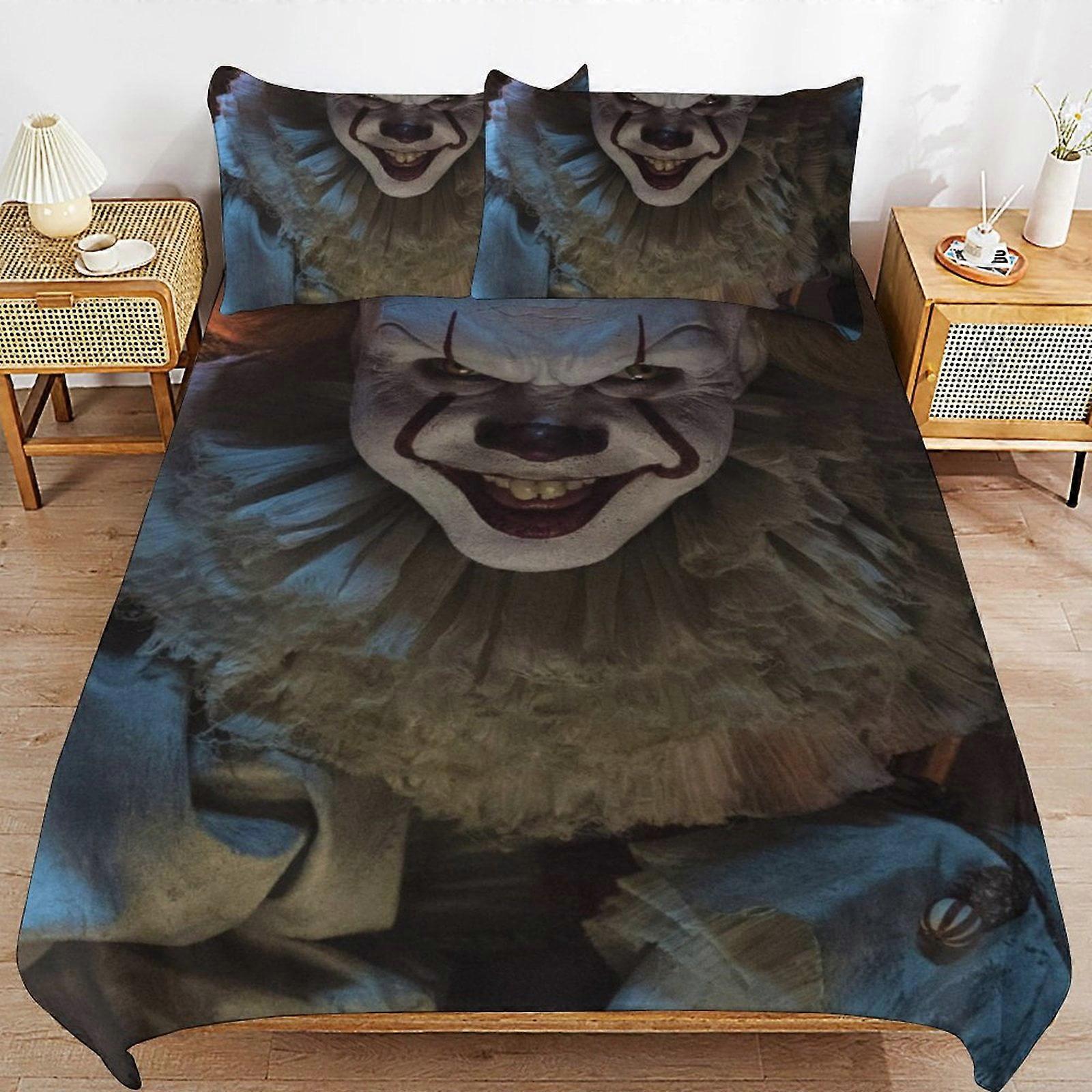 Bedding set WM464 Pennywise Bedding Set Duvet Cover Comfortable and Lightweight Cartoon Bedding 3 Piece (Multiple sizes to choose from) SW464