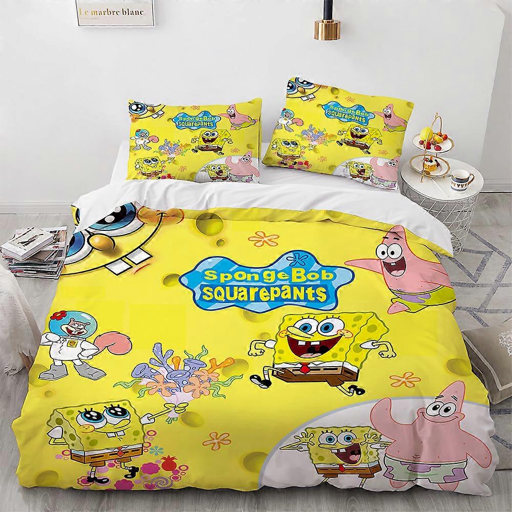 y667 Lakan SpongeBob Sängöverdrag Sängkläder, Överdrag Modern Tryckt 3-delat set 1 sängöverkast, Queen Comforter Sets Lakan vvb667