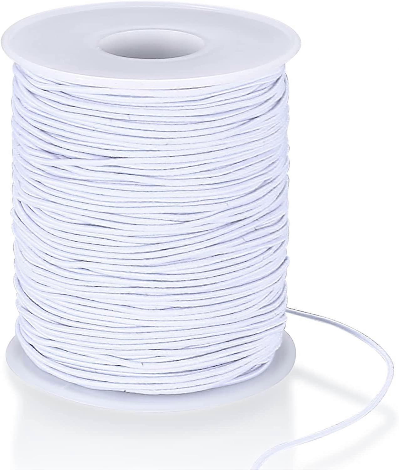 1mm x 100m/328 ft Elastic Cord, Elastic Beading String Cord, Nylon Elastic Braided Thread String Cord for DIY Craft Jewellery Bracelet Necklaces Makin