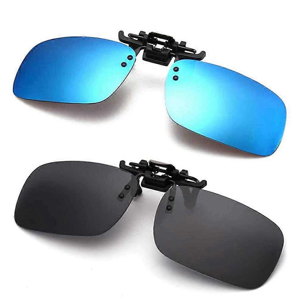 2 Pcs Polared Clip-On Sunglasses Antirreflexo Driving Glasses