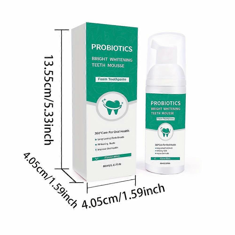 Teeth Cleaning Mousse Toothpaste Cleans Teeth Foam, Whitens Teeth, Removes Yellow and Black Stains, Freshens Breath 60ml
