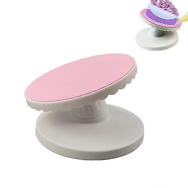 Cake Decoration Rotating Stand Rotating Cake Pan Rotating Pan Adjustable Tilt Pink/White