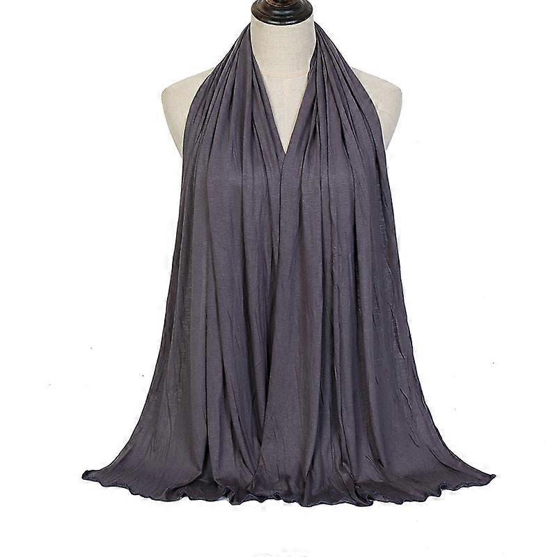 H801 Plain Soft Cotton Jersey Muslim Long Scarf Modal Headscarf Islamic Hijab Shawl Arabic Rectangular Headwrap - Women's Hijabs