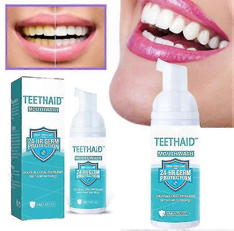 Στοματικό διάλυμα Teethaid, Λεύκανση δοντιών μέντας Αφρός Μους Αφαίρεση Λεκέδων