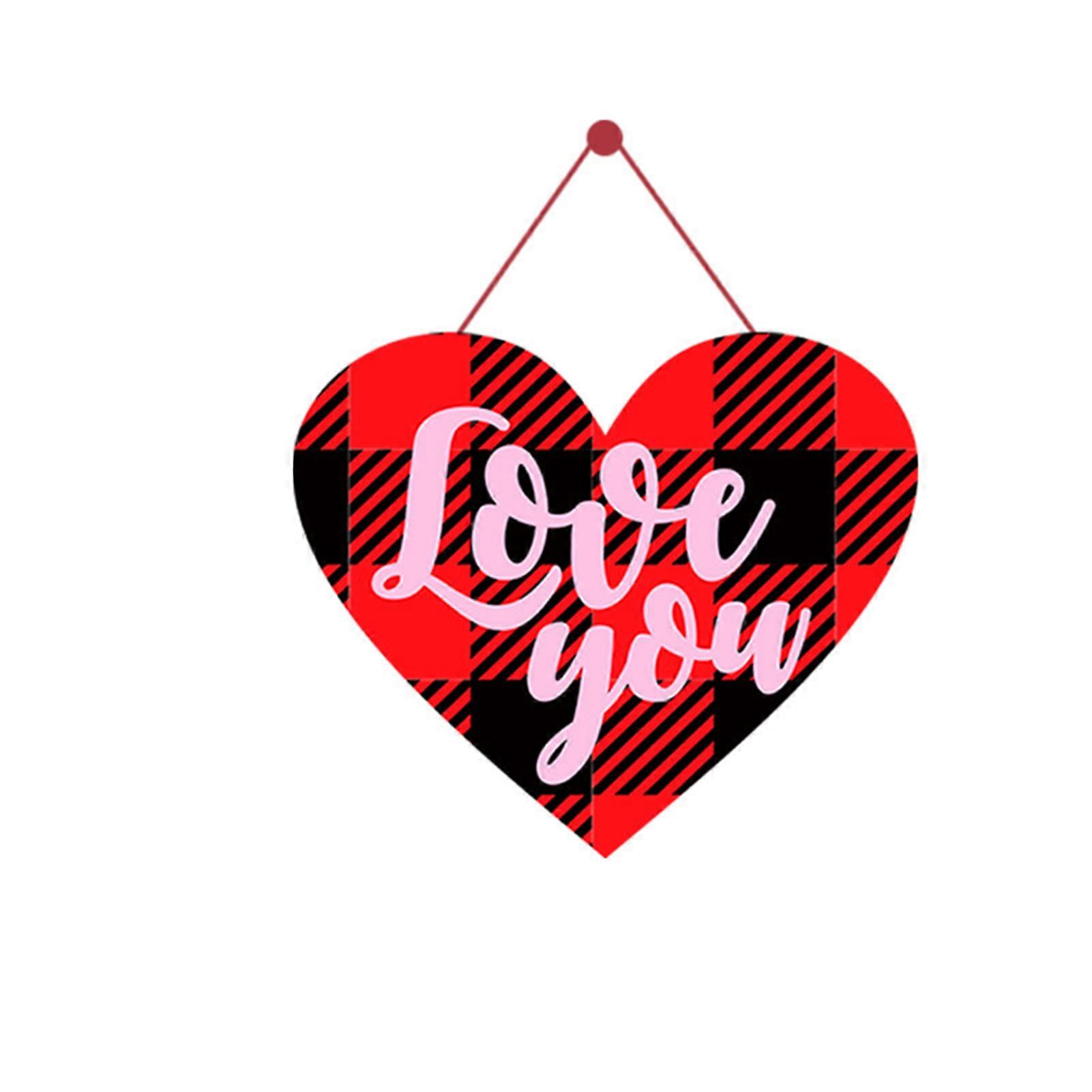Valentine's Day Pink Heart Shape Door Pendant Fashion Decorative Ornament for Living Room Home