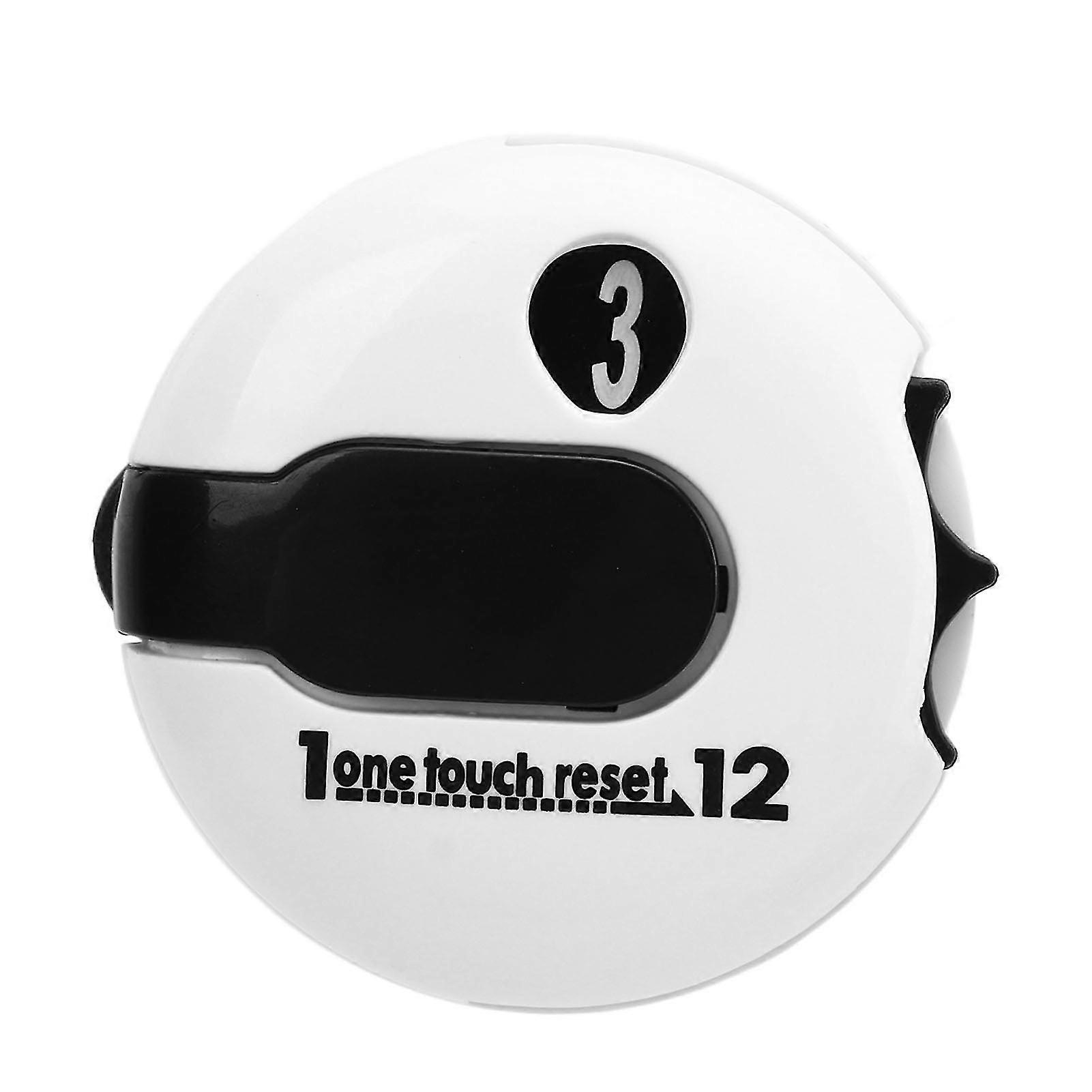 Golf Score Counter Cap Clip - One Button Zeroing White and Black