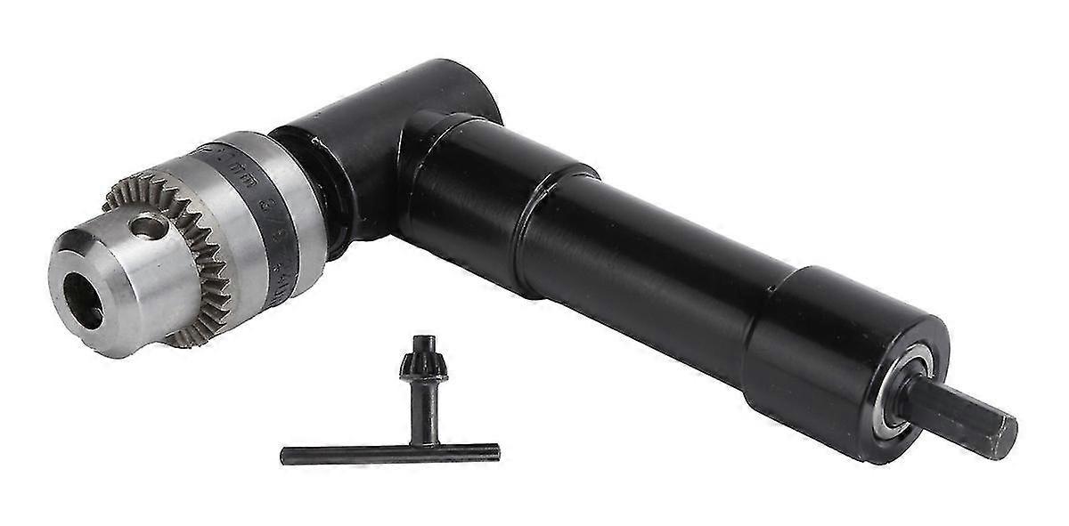 Drill Attachment Adapter Extension Right Angle Drill Three Jaw Chuck Corner Holder Right Angle Drill (black)(1pcs)
