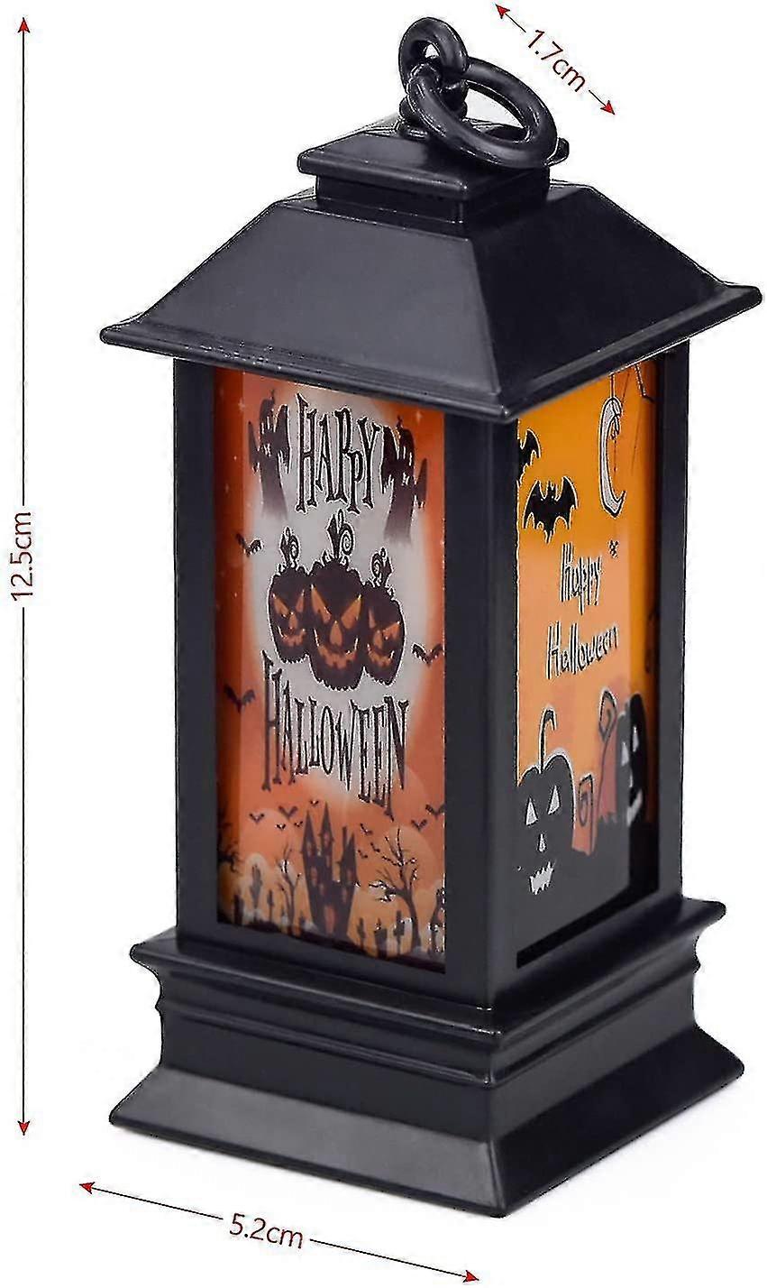 4 חתיכות פנס דלעת, מנורת שולחן קישוט ליל כל הקדושים פנס דלעת עם אור לילה לד האנגי