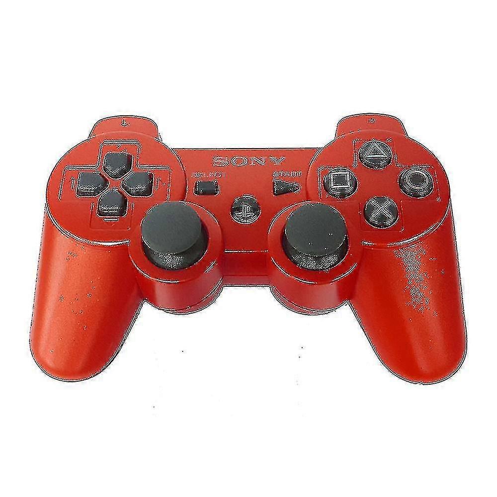 Wireless Controller Compatible With Playstation 3 Ps3 Controller Upgraded Joystick_Red