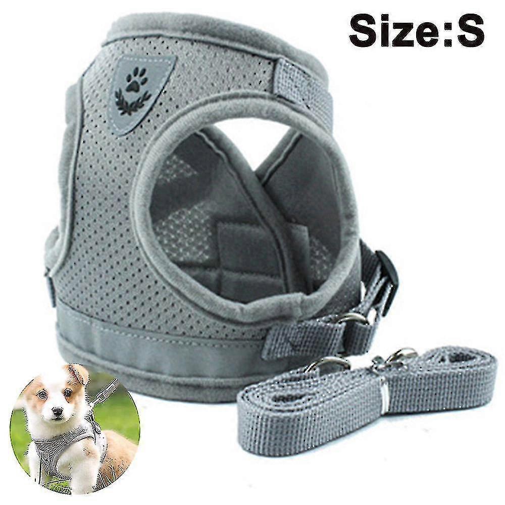 Soft Mesh Padded Dog Harness With Leash For Dogs Reflective Adjustable Breathable For Walking