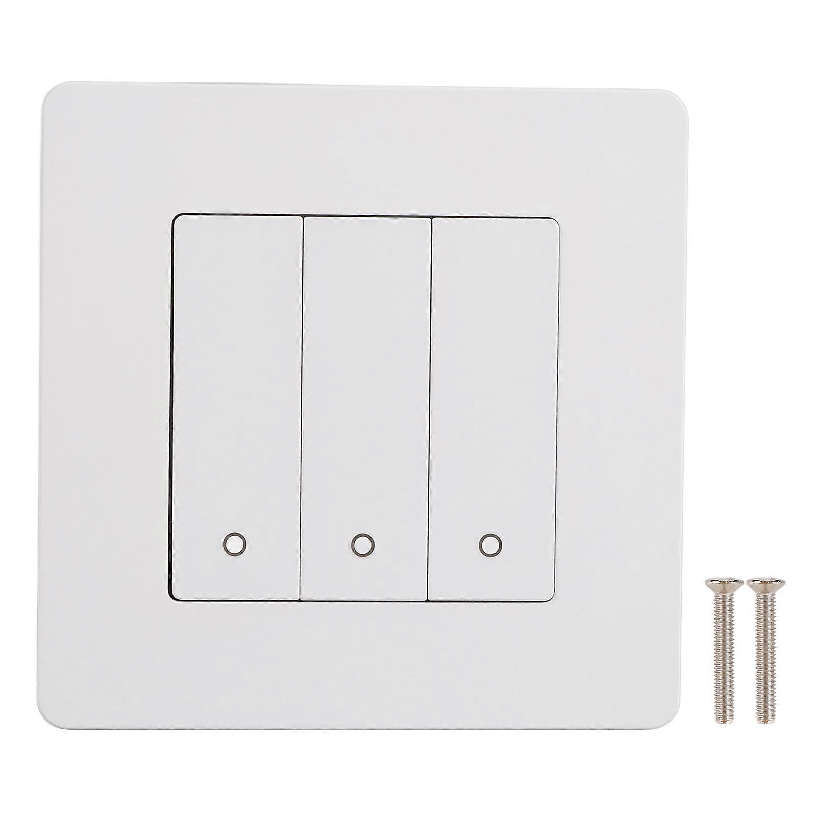 3 Gang Smart Control Panel APP Timing Intelligent Switch Panel Rebound Type AC100240V White