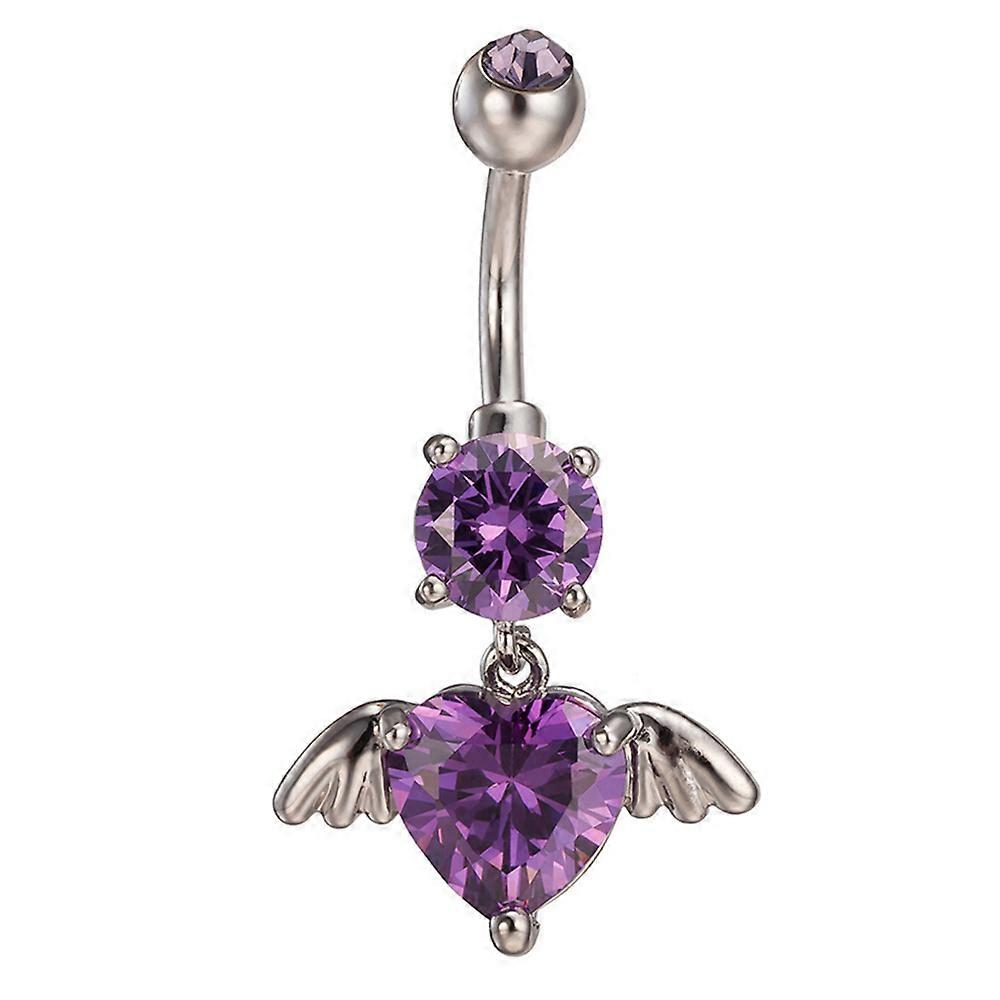 Cupid Heart Shape Wings Navel Ring Nail