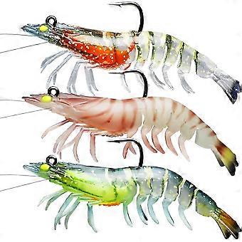 Maschere da pesca pre-attrezzate, 1:50 Super Durable TPE Soft Swimbait, esche da pesca per gamberetti realistiche ben fatte, esca senza erbacce per trote basse,